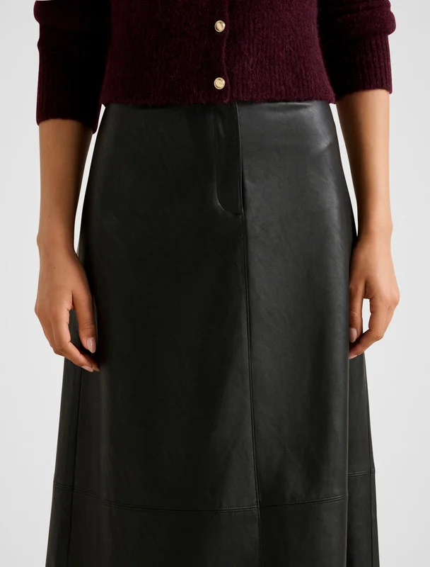 forever new  JAELYN Vegan Leather Midi Skirt for Women | Best Price UAE